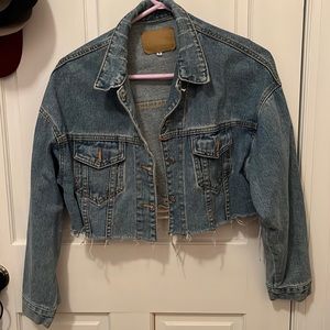 Crop denim jean jacket